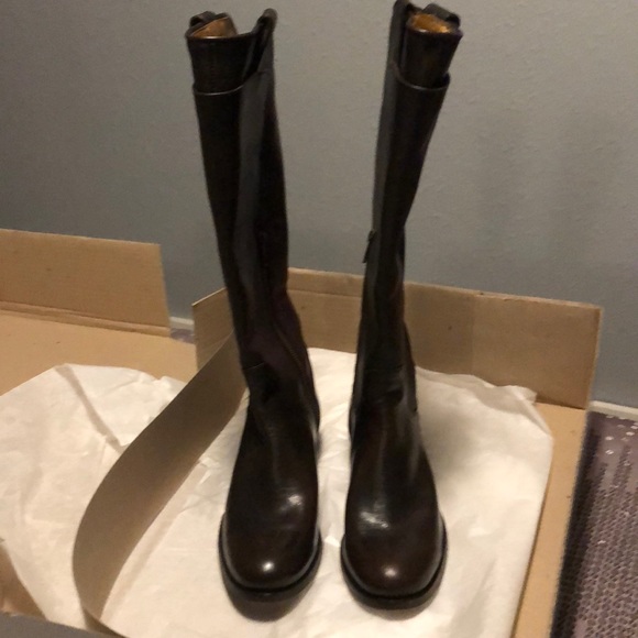 Frye Melissa Tall Riding Boot in Dark Brown - Picture 6 of 8